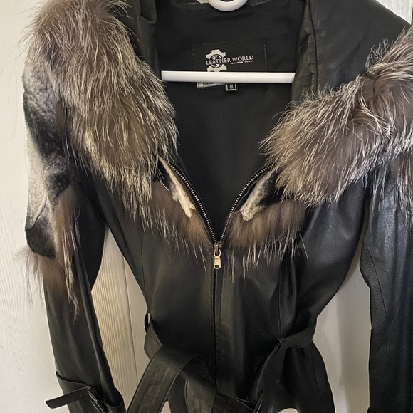 Chinchilla and fox leather jacket - Picture 1 of 2